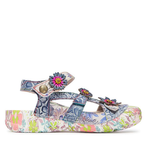 Sandały Laura Vita. Niebieskie sandały damskie Laura Vita, bez wzorów, bez obcasa, na płaskiej podeszwie. Za 409.99 zł.