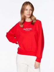 New Balance Bluza WT31557 Czerwony Regular Fit. Czerwone bluzy bez kaptura damskie New Balance, l, z bawełny. Za 399.99 zł.