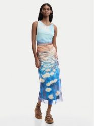 Desigual Sukienka letnia Celeste 26SWVK28 Niebieski Slim Fit. Niebieskie sukienki damskie Desigual, na lato, xs, bez wzorów, z syntetyku, bez kołnierzyka, bez ramiączek. Za 539.99 zł.