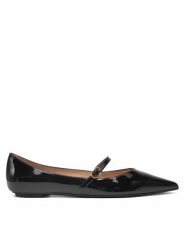 Stuart Weitzman Półbuty Emilia Mary Jane Fla SH288 Czarny. Czarne półbuty damskie Stuart Weitzman, bez wzorów, z lakierowanej skóry, bez obcasa, na płaskiej podeszwie. Za 899.99 zł.
