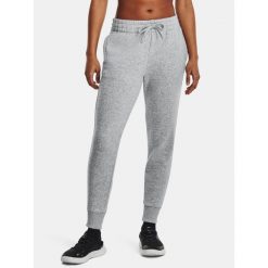 Spodnie Damskie Dresowe Joggery Under Armour Rival Fleece. Szare spodnie sportowe damskie Under Armour, z dresówki, na fitness i siłownię. Za 269.99 zł.