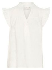 Kaffe Bluzka w kolorze kremowym rozmiar: 44. Brązowe bluzki damskie Kaffe, bez wzorów, bez kołnierzyka, bez ramiączek. Za 86.99 zł.