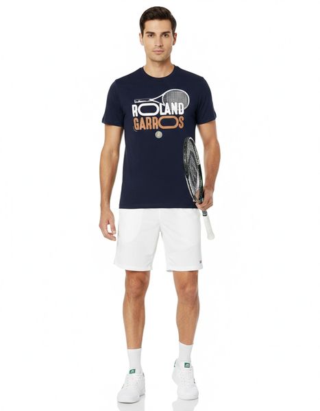 T-shirt Roland Garros. Niebieskie t-shirty męskie ROLAND GARROS, m, bez wzorów, z materiału, bez kołnierzyka. Za 167.50 zł.