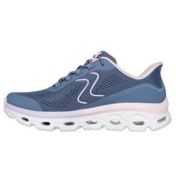 Kapcie SKECHERS GLIDE STEP SOLE Niebieski. Szare kapcie damskie Skechers, z syntetyku. W wyprzedaży za 337.00 zł.