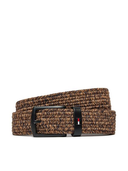 Tommy Hilfiger Pasek Męski Denton AM0AM12548 Brązowy. Brązowe paski męskie Tommy Hilfiger, bez wzorów, z materiału. Za 139.99 zł.