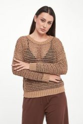 Sweter damski ażurowy lniany Onirica WEEKEND MAX MARA. Swetry klasyczne damskie Weekend Max Mara, m, ze lnu, bez kołnierzyka. Za 1,209.00 zł.