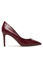 Tommy Hilfiger Szpilki Essential Pointed Pump FW0FW09362 Bordowy. Czerwone szpilki Tommy Hilfiger, bez wzorów, ze skóry, bez obcasa. Za 569.99 zł.