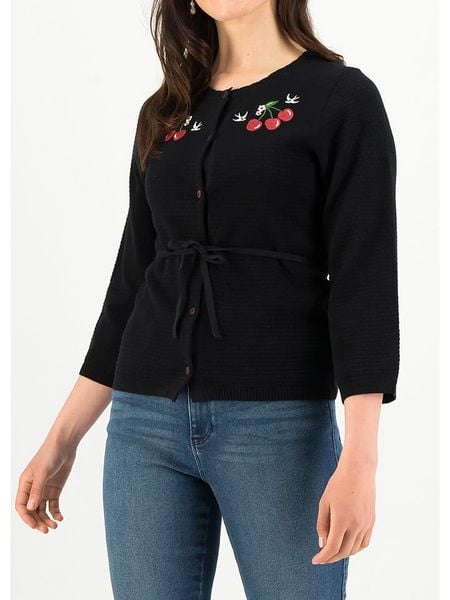 Blutsgeschwister Kardigan w kolorze czarnym rozmiar: XS. Czarne kardigany damskie Blutsgeschwister, xs, bez wzorów, z bawełny. Za 53.04 zł.