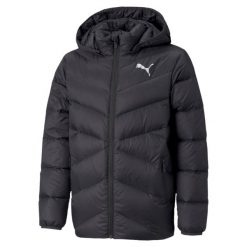 Puma Kurtka Packlite Down 58956501. Czarne kurtki damskie Puma, bez wzorów, z materiału, z kapturem. Za 353.99 zł.
