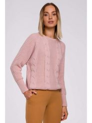 Made of emotion Sweter w kolorze jasnoróżowym rozmiar: L/XL. Różowe swetry klasyczne damskie Made Of Emotion, l, ze splotem, bez kołnierzyka. Za 110.04 zł.