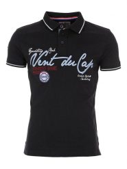 Peak Mountain Koszulka polo w kolorze czarnym rozmiar: XL. Czarne koszulki polo męskie Peak Mountain, xl, z aplikacjami, z bawełny, bez ramiączek. Za 105.38 zł.