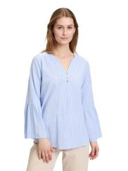 CARTOON Bluzka w kolorze błękitno-białym rozmiar: 40. Niebieskie bluzki damskie Cartoon, bez wzorów, z bawełny, bez kołnierzyka, bez ramiączek. Za 113.99 zł.