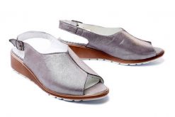 LANQIER 42C643 dark silver, sandały damskie. Szare sandały damskie Lanqier, bez wzorów, z gumy, bez obcasa, na koturnie. Za 113.94 zł.