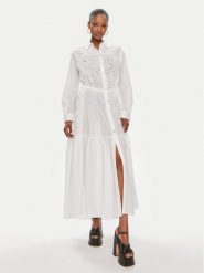 Pinko Sukienka koszulowa Dolce Vita Chemisier . 103728 A1XP Biały Regular Fit. Białe sukienki damskie Pinko, bez wzorów, z bawełny, bez kołnierzyka, bez ramiączek, koszulowe. Za 719.99 zł.