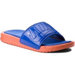 Klapki NIKE - Benassi Jdi Ultra Se AO2408 800 Vintage Coral/Racer Blue. Niebieskie klapki damskie Nike, bez wzorów, z materiału, bez obcasa. W wyprzedaży za 179.00 zł.