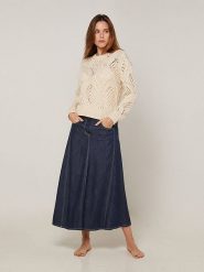 Rodier Sweter w kolorze kremowym rozmiar: XL. Brązowe swetry klasyczne damskie Rodier, xl, z bawełny, bez kołnierzyka. Za 326.99 zł.