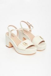 Sandały damskie skórzane na słupku LIU JO. Sandały damskie Liu Jo, bez wzorów, bez obcasa, na słupku. Za 559.00 zł.