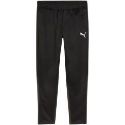Męskie Treningowe Spodnie Do Biegania Team Goal. Czarne spodnie materiałowe męskie Puma, bez wzorów, z materiału, klasyczne, z standardowym stanem. Za 225.99 zł.
