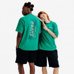 Koszulka Graph unisex Elementals. Zielone t-shirty damskie Decathlon, s, bez wzorów, z bawełny, bez kołnierzyka. Za 89.99 zł.