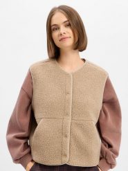 JJXX kamizelka z pluszowym futerkiem - Vera Kobiety Sztuczne włókno brązowy, M. Brązowe kamizelki damskie JJXX, m, z włókna. Za 249.95 zł.