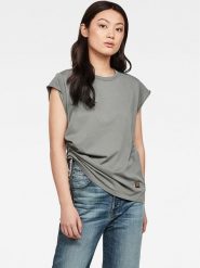 G-Star Koszulka "Gsraw Knotted" w kolorze szarozielonym rozmiar: L. Szare bluzki damskie G-Star, l, bez wzorów, z bawełny, retro, bez kołnierzyka, bez ramiączek. Za 91.77 zł.