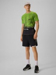 4F Spodenki do biegania szybkoschnące męskie - czarne S. Czarne szorty męskie 4f, z materiału, bez kołnierzyka. Za 199.99 zł.