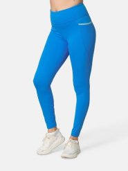 KARI TRAA Legginsy sportowe "Nia" w kolorze niebieskim rozmiar: XS. Niebieskie legginsy damskie Kari Traa, xs, bez wzorów. Za 194.95 zł.