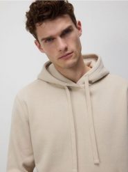 Gładka bluza z kapturem - beżowy. Brązowe bluzy z kapturem męskie Reserved, l, z bawełny. W wyprzedaży za 79.99 zł.