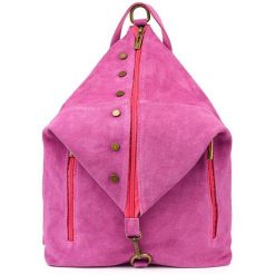 Plecak damski skórzany A4 W14 purpurowy. Fioletowe plecaki damskie bez wzorów, z materiału, biznesowe. Za 214.49 zł.
