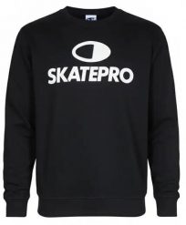 Odzież Bluza sportowa unisex SkatePro Crew Neck - L - Czarny. Czarna bluzy sportowe damskie SKATEPRO, na jesień, l, bez wzorów, z bawełny, bez ramiączek, długie, bez kaptura. Za 138.99 zł.