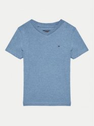 Tommy Hilfiger T-Shirt KB0KB04142 S Błękitny Regular Fit. Niebieskie t-shirty chłopięce Tommy Hilfiger, bez wzorów, z bawełny, bez ramiączek. Za 59.99 zł.