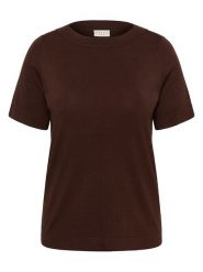 KAFFE curve Sweter w kolorze brązowym rozmiar: S. Brązowe swetry klasyczne damskie KAFFE curve, s, z wiskozy, bez kołnierzyka. Za 164.95 zł.