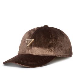 Czapka z daszkiem Guess. Brązowe czapki z daszkiem damskie Guess, z aplikacjami. Za 154.99 zł.