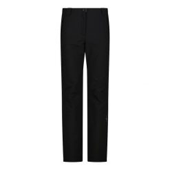 Spodnie z wewnętrzną nogawką dla kobiet CMP. Czarne spodnie materiałowe damskie CMP, bez wzorów, sportowe. W wyprzedaży za 359.85 zł.
