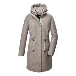 Parka dla kobiet Killtec GW 46. Brązowe parki damskie GIGA DX, bez wzorów, z materiału. Za 719.20 zł.