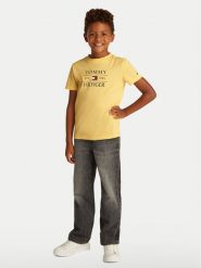 Tommy Hilfiger T-Shirt KB0KB09538 D Żółty Regular Fit. Żółte t-shirty chłopięce Tommy Hilfiger, bez wzorów, z bawełny, bez ramiączek. Za 79.99 zł.