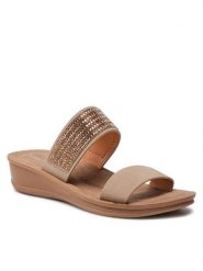 Clara Barson Klapki WSS20581-01 Brązowy. Brązowe klapki damskie Clara Barson, bez wzorów, ze skóry, bez obcasa. Za 89.99 zł.