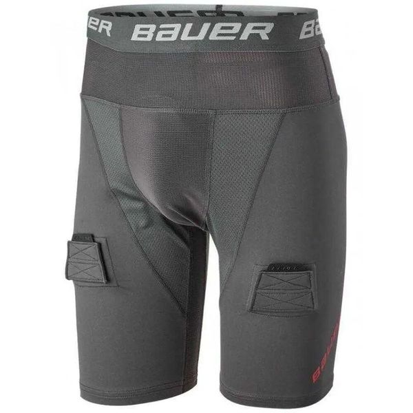 Spodenki Męskie Pro Comfloc Jock Rib. Czarne szorty męskie BAUER, bez wzorów, z elastanu. Za 645.99 zł.