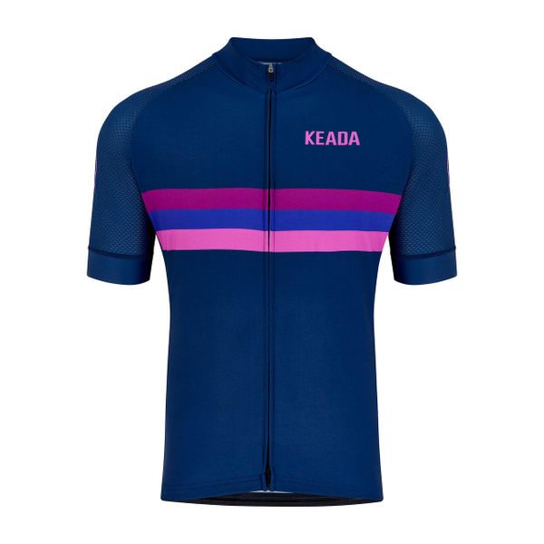Męska koszulka rowerowa z krótkim rękawem - Sunset. Fioletowe t-shirty sportowe męskie KEADA SPORTS, m, z dresówki, bez ramiączek, na fitness i siłownię. Za 332.00 zł.