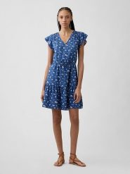 GAP Sukienka w kolorze niebieskim rozmiar: XXL. Niebieskie sukienki damskie GAP, xxl, bez wzorów, z bawełny, bez kołnierzyka, bez ramiączek, midi. Za 105.14 zł.