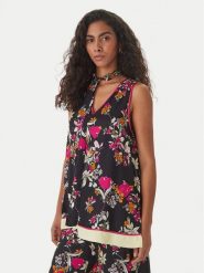 Simona Corsellini Bluzka P26CPTO01801 Czarny. Czarne bluzki damskie SIMONA CORSELLINI, bez wzorów, z wiskozy, bez kołnierzyka, bez ramiączek. Za 849.99 zł.