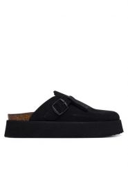 D.Franklin Klapki DFSH414005 Czarny. Czarne klapki damskie D.Franklin, bez wzorów, ze skóry, bez obcasa. Za 569.99 zł.