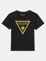 Guess T-Shirt L5GI29J1314 Czarny Classic Fit. Czarne t-shirty chłopięce Guess, z aplikacjami, z bawełny, bez ramiączek. Za 69.99 zł.