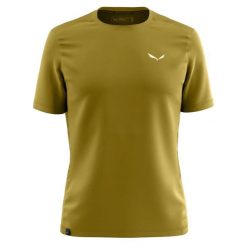 T-shirt z okrągłym dekoltem hybrydowy Salewa Puez. Zielone t-shirty męskie Salewa, l, bez wzorów, ze skóry, bez kołnierzyka. Za 274.00 zł.