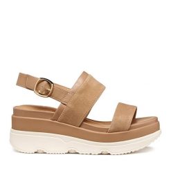 Sandały Geox. Brązowe sandały damskie Geox, bez wzorów, bez obcasa, na płaskiej podeszwie. Za 459.99 zł.