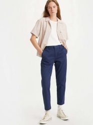 Levi's Spodnie chino w kolorze granatowym rozmiar: W27/L27. Niebieskie spodnie materiałowe damskie Levi's, bez wzorów, z podwyższonym stanem. Za 105.63 zł.