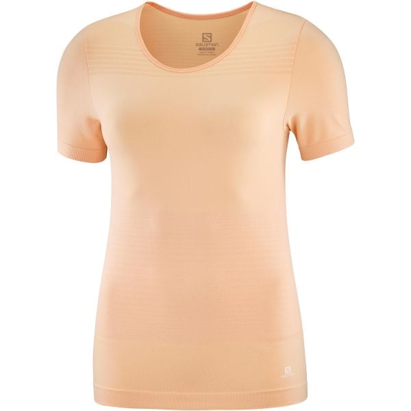 Koszulka turystyczna damska SALOMON ELEVATE MOVE ONE. Czerwone bluzki sportowe damskie Salomon, xs, bez wzorów, z materiału, bez ramiączek. Za 219.99 zł.