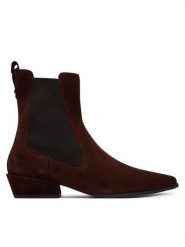 HÖGL Botki Loretta 2-102912-21000 Brązowy. Brązowe botki damskie HÖGL, bez obcasa, na słupku, bez zapięcia. Za 899.99 zł.