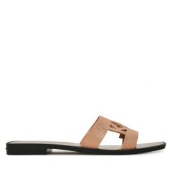 Klapki KARL LAGERFELD. Czerwone klapki damskie Karl Lagerfeld, bez wzorów, bez obcasa. Za 389.99 zł.
