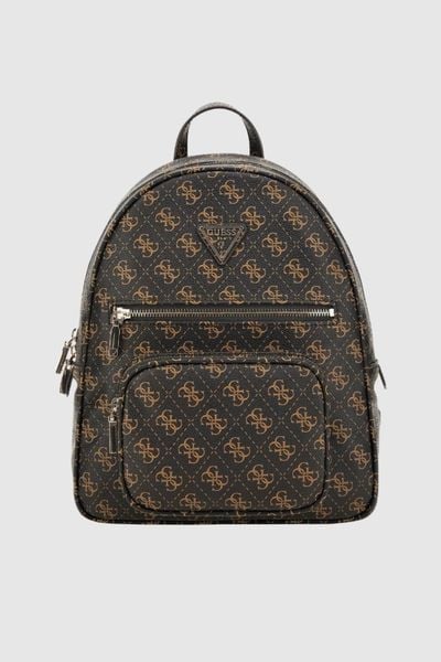 GUESS Brązowy plecak Eco Elements. Brązowe plecaki damskie Guess, z aplikacjami. W wyprzedaży za 437.99 zł.